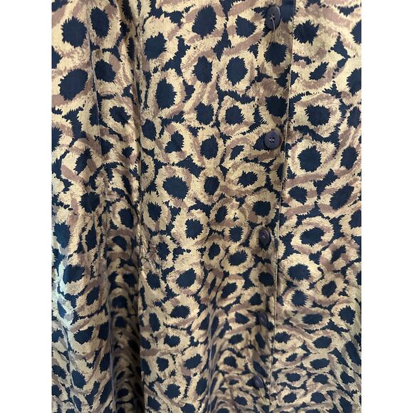 Vintage 90s Sunny Leigh Silk Leopard Print Button Front Maxi Skirt Medium - Picture 7 of 9